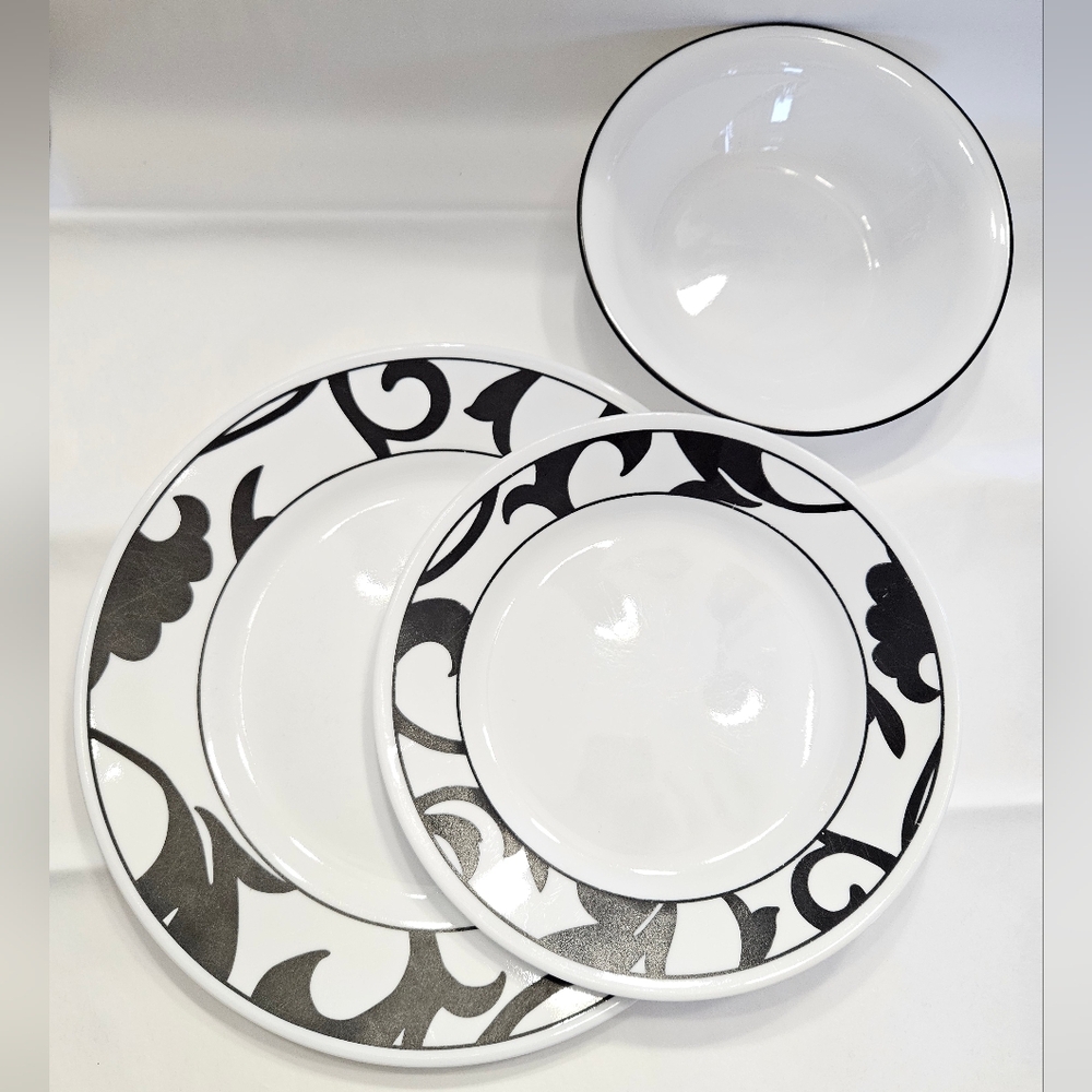 3pc Set of Corelle "Noir"